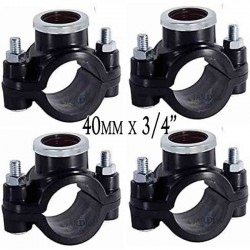 Confezione da 4 collari per irrigazione da 40 mm x 3/4". Utilizzati per l'installazione di elementi di irrigazione quali irrigat