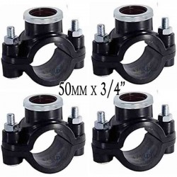 Confezione da 4 collari per irrigazione da 50 mm x 3/4". Utilizzati per l'installazione di elementi di irrigazione quali irrigat