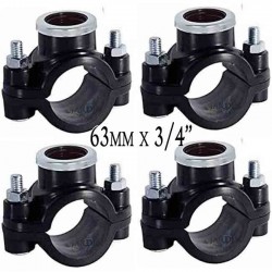 Confezione da 4 x COLLARI PER IRRIGAZIONE 63 MM x 3/4". Utilizzati per l'installazione di elementi di irrigazione quali irrigato