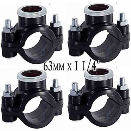 4 Stück Bewässerungskragen 63 mm x 1 1/4''. Wird für die Installation von Bewässerungselementen wie Sprinklern und Diffusoren