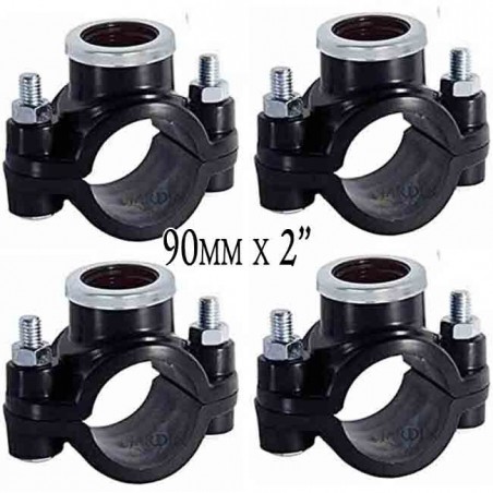 Pack 4 Collarin de Riego 90mm x 2''. Fitting para Instalación de Elementos de Riego como Aspersores y Difusores