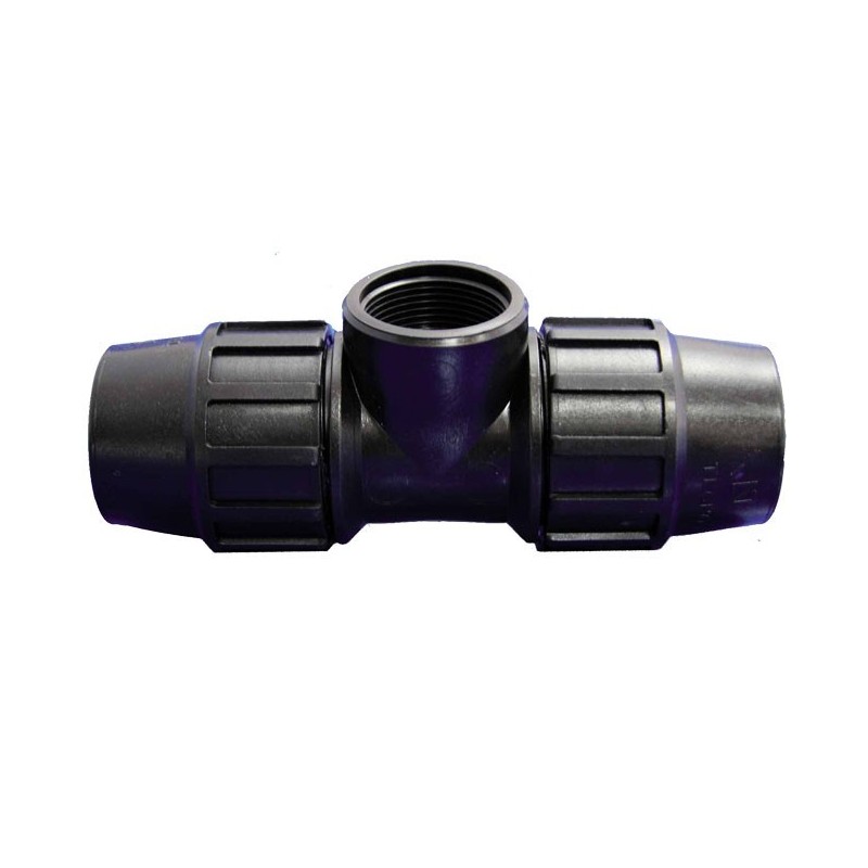 Raccordo a T filettato femmina in PE