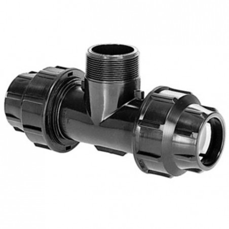 Te rosca Macho PE | Accesorio para tuberia de polietileno |Medidas de 20mm a 90mm | Certificado Aenor
