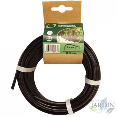 Tuyau flexible d'arrosage 4,5x6,5 mm. Conducteur PVC souples noir, 5m, recommandé pour l'arrosage goutte à goutte, Suinga