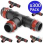 Lot de 300 Te cannelée 16mm avec anneau de sécurité pour goutte à goutte Lot de 300 Te cannelée 16mm avec anneau de sécurité pour goutte à goutte