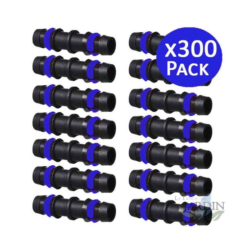 300 x Jonction cannelée 16mm avec anneau de sécurité pour goutte à goutte