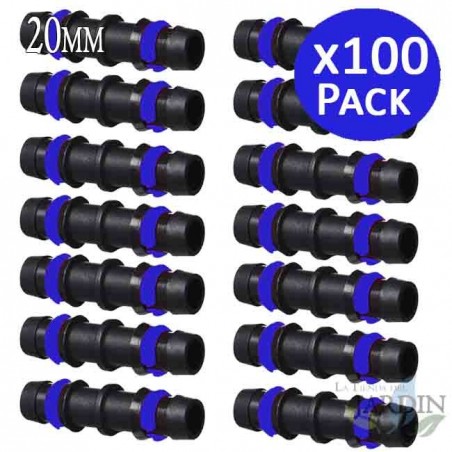100 Stück 20 mm Tropfschlauch mit Sicherheitsring. Verbindungsglied für 20 mm Rohr.  schwarze Farbe.