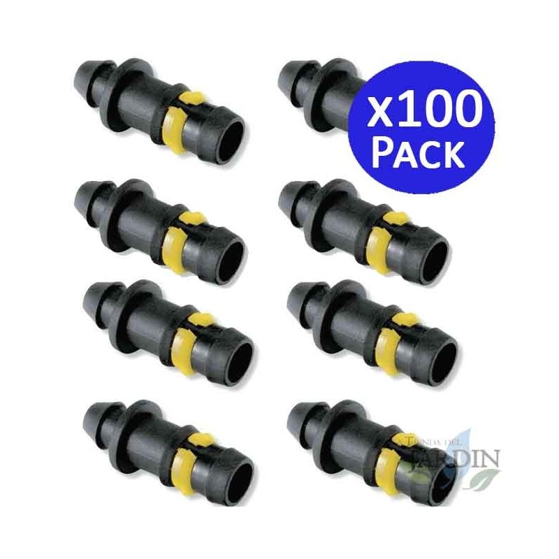 100 x Raccord connexteur 16mm avec anneau de sécurité pour goutte à goutte