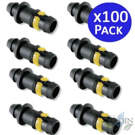 Pack 100 Toma Goteo 16mm con Anilla de Seguridad | Toma conector tuberia 16 mm | Toma Goteo para Manguera de Riego 16 mm