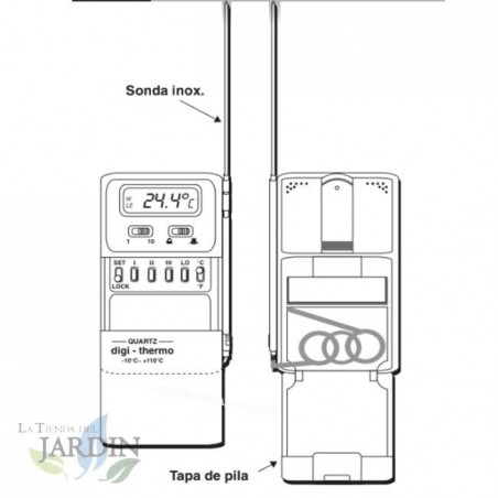 TERMOMETRO digitale da -50ºC a +300ºC. Indicazione in ºC o ºF.