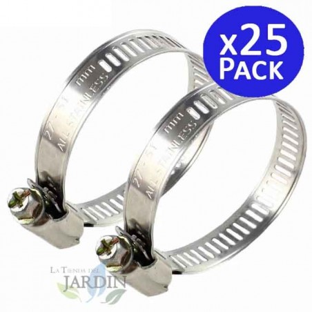 Abrazadera metalica para tubos de 52mm. Recomendado para mangueras Layflat (Pack 25)