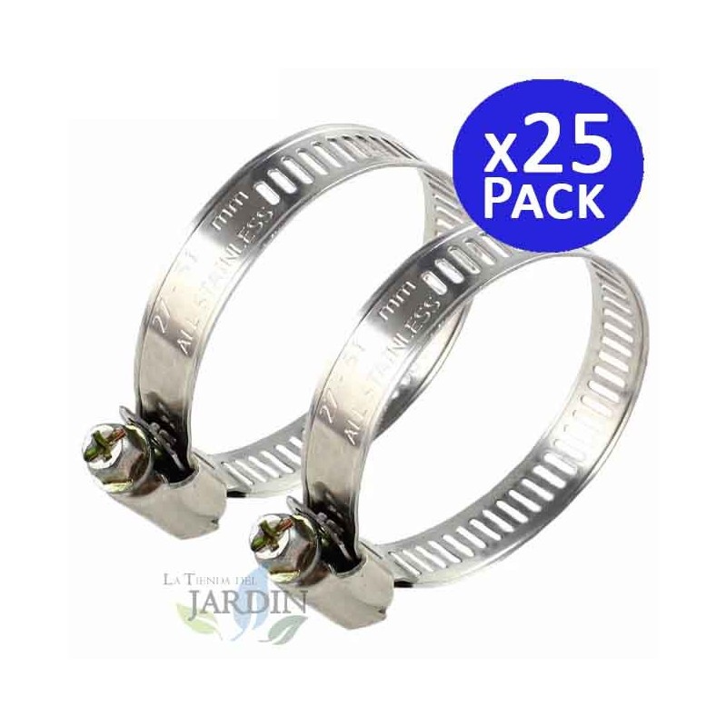 Pack 25 Abrazaderas Metálicas para Tubos de 52 mm | Sujeción para Mangueras Planas Layflat | Para Instalaciones de Riego Pack 25 Abrazaderas Metálicas para Tubos de 52 mm | Sujeción para Mangueras Planas Layflat | Para Instalaciones de Riego