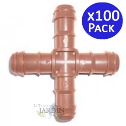 Pack 100 Cruz Riego por Goteo 16mm Marrón