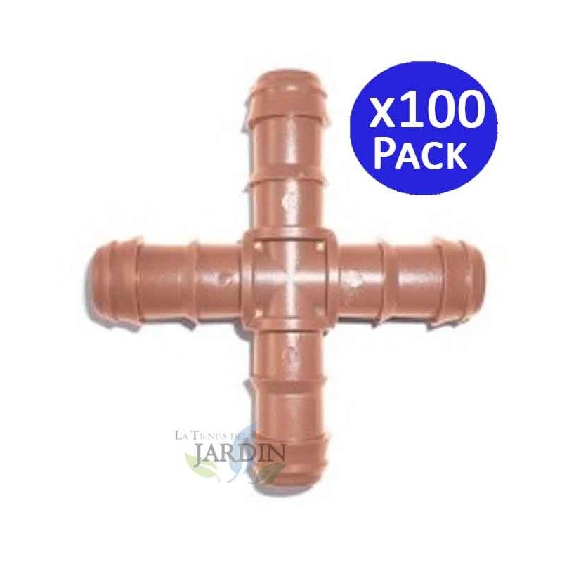 Cruz riego por goteo 16mm marron (Pack 100)