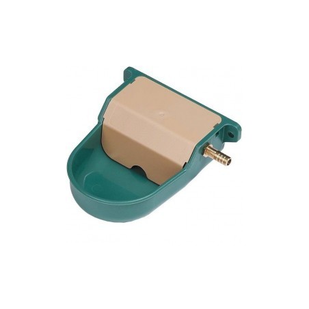 Bebedouro automático para cães, em alumínio, 11 x 16 x 6 cm, verde. Saída para tanque de água.