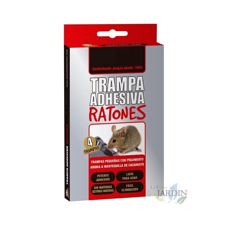 Klebende Mausefalle. Packung mit 4 Stück.