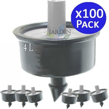 100 gocciolatori autocompensanti e autopulenti da 4 litri. Gocciolatori per l'irrigazione agricola e del giardino.