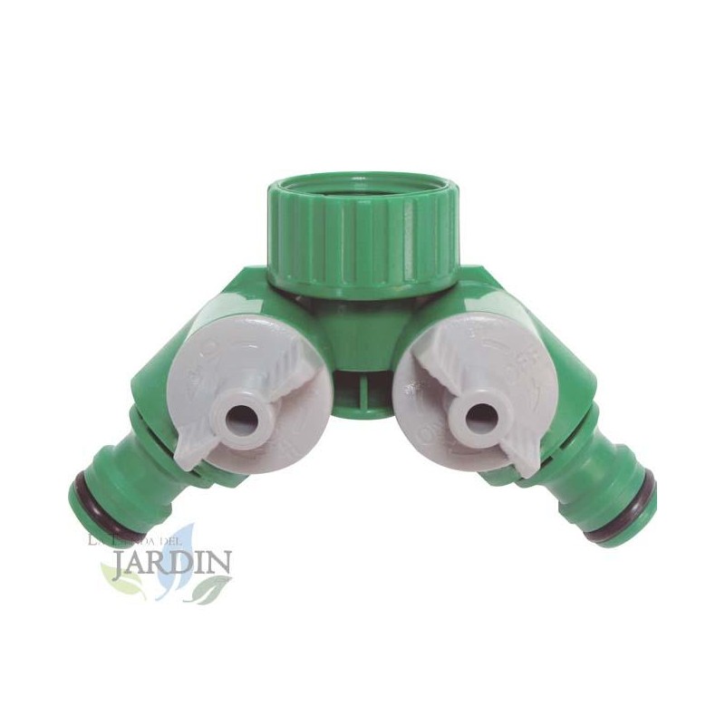Adattatore a 2 vie per tubo flessibile con connettore rapido, doppio rubinetto Irrigazione a goccia Irrigazione 3/4