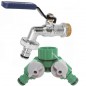 Pack 2 Conector Rapido Manguera Tuberia Adaptador de 2 Vias, Grifo doble riego por goteo Riego 3/4'', Bifurcador riego Pack 2 Conector Rapido Manguera Tuberia Adaptador de 2 Vias, Grifo doble riego por goteo Riego 3/4'', Bifurcador riego