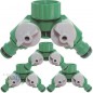 Lot de 4 Distributeur d'eau pour robinet avec filetage de 26,5 mm (G 3/4'') pour une connexion simultanée de deux périphériques Lot de 4 Distributeur d'eau pour robinet avec filetage de 26,5 mm (G 3/4'') pour une connexion simultanée de deux périphériques