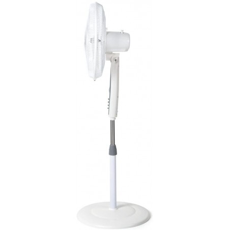 Suinga SF0147 - Ventilatore a piantana oscillante, 3 livelli di ventilazione, pale da 40 cm, altezza regolabile, 50 W, bianco