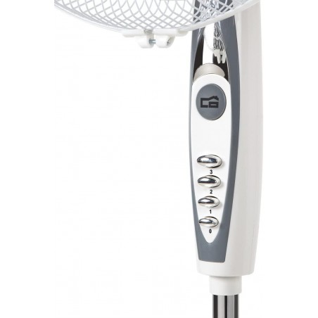 Suinga SF0147 - Oszillierender Standventilator, 3 Ventilationsstufen, 40 cm Flügelgröße, höhenverstellbar, 50 W, weiß