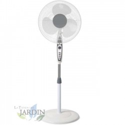 Suinga SF0147 - Ventilador de pie oscilante, 3 niveles de ventilación, tamaño aspas 40 cm, altura regulable, 50 W, blanco