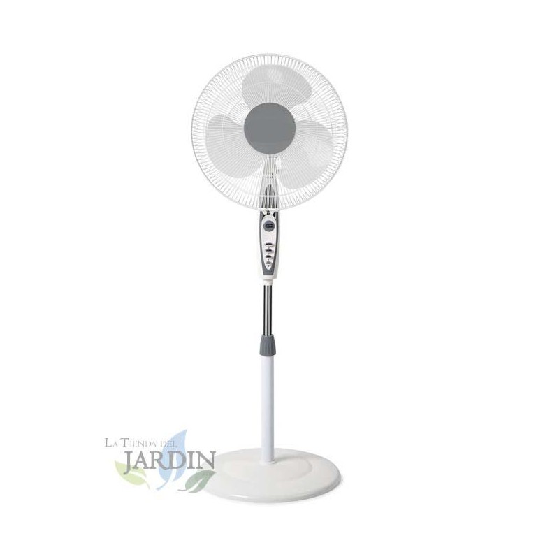  Suinga SF0147 - Oszillierender Bodenventilator, 3 Ventilationsstufen, 40 cm Flügelgröße, höhenverstellbar, 50 W, weiß