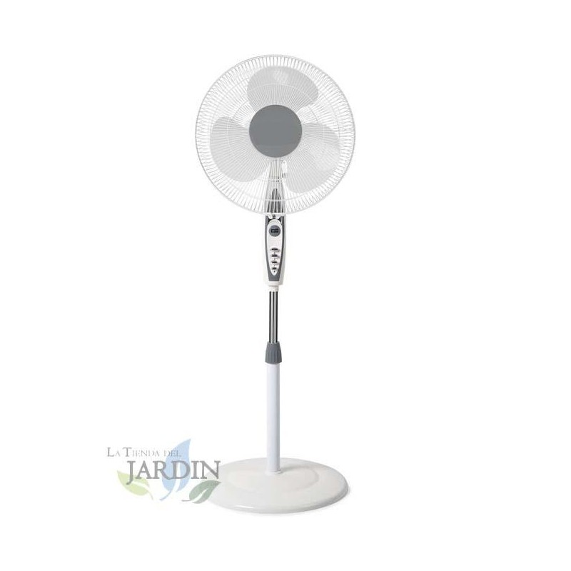 Suinga SF0147 - Ventilatore a piantana oscillante, 3 livelli di ventilazione, pale da 40 cm, altezza regolabile, 50 W, bianco