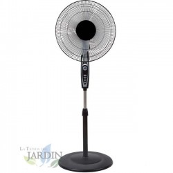 Suinga SF0148 - Ventilador de pedestal oscilante, 3 níveis de ventilação, lâmina de 40 cm, altura ajustável, 50 W, preto