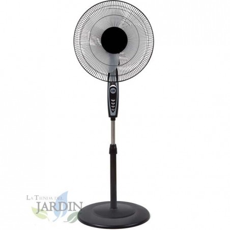 Suinga SF0148 - Ventilador de pie oscilante, 3 niveles de ventilación, tamaño aspas 40 cm, altura regulable, 50 W, negro