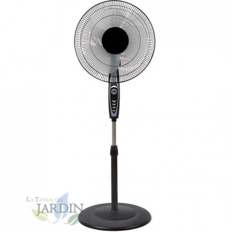Suinga SF0148 - Ventilatore da terra oscillante, 3 livelli di ventilazione, misura pala 40 cm, altezza regolabile, 50 W, nero