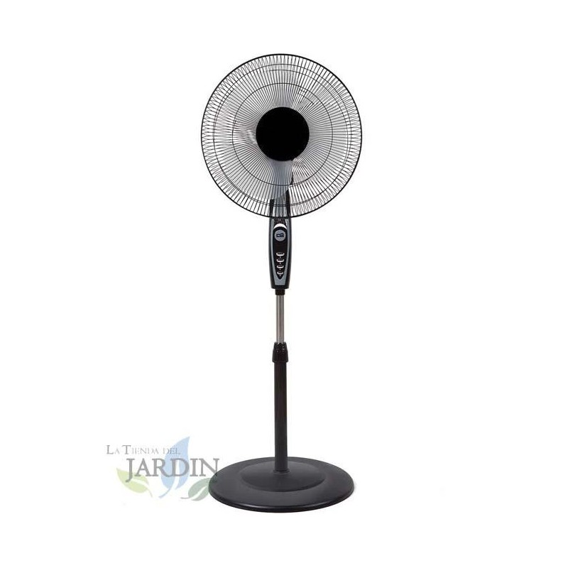 Suinga SF0148 - Ventilatore a piantana oscillante, 3 livelli di ventilazione, pale da 40 cm, altezza regolabile, 50 W, nero