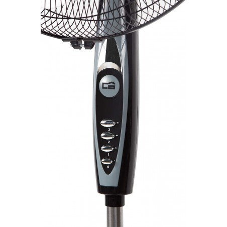 Suinga SF0148 - Oscillating pedestal fan, 3 ventilation levels, 40 cm blade size, adjustable height, 50 W, black