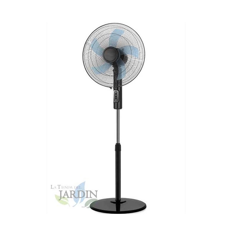 Ventilateur sur pied 45W, 3 vitesses, hauteur réglable, tête oscillante multi-orientable, 5 pales, Orbegozo SF1140