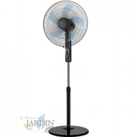 Ventilateur sur pied 45W, 3 vitesses, hauteur réglable, tête oscillante multi-orientable, 5 pales, Orbegozo SF1140