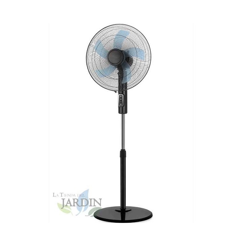 Suinga SF1140 - Ventilador de pie 45W, 3 velocidades, altura regulable, cabezal oscilante multiorientable, 5 aspas