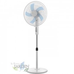  Suinga SF1040 - Multidirektionaler oszillierender Standventilator, 3 Geschwindigkeiten, 45 W, 128 cm, weiß
