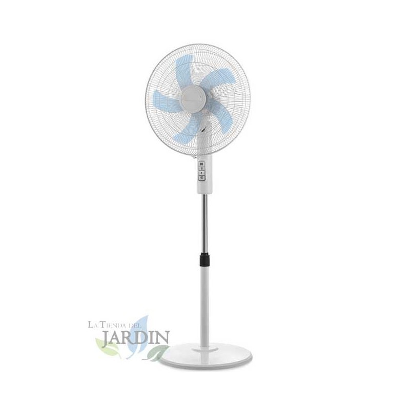  Suinga SF1040 - Multidirektionaler oszillierender Standventilator, 3 Geschwindigkeiten, 45 W, 128 cm, weiß
