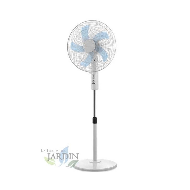 Suinga SF1040 - Ventilador de pie oscilante multiorientable, 3 velocidades, 45 W, 128cm, blanco