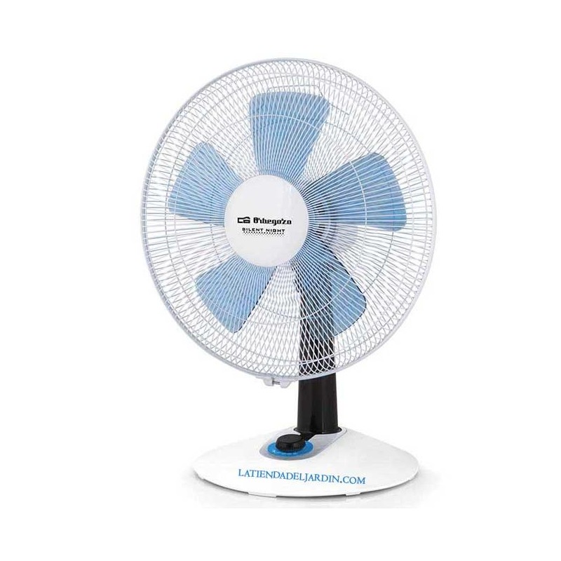 Silent tabletop fan, oscillating, 4 speeds, turbo function, LED lighting, 60 W Silent tabletop fan, oscillating, 4 speeds, turbo function, LED lighting, 60 W