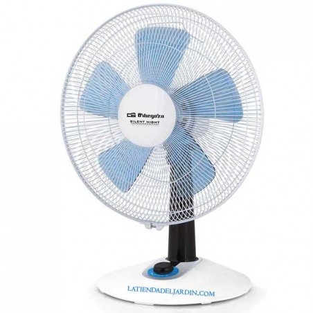 Ventilador de mesa silencioso, oscilante, 4 velocidades, função turbo, iluminação LED, 60 W