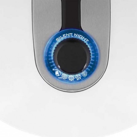 Silent table fan, oscillating, 4 speeds, turbo function, LED lighting, 60 W