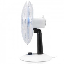 Silent tabletop fan, oscillating, 4 speeds, turbo function, LED lighting, 60 W