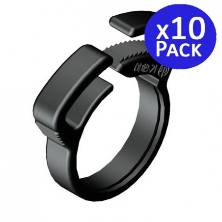 16mm black drip irrigation clamp. 10 units.