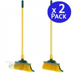 Pack of 2 extendable brushes for sweeping artificial grass and carpets