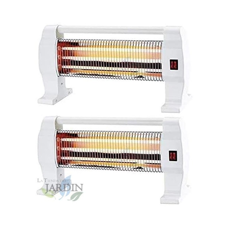 Pacote de 2 aquecedores de piso de quartzo, 3 configurações de temperatura 400W - 800W - 1200W
