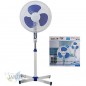 Ventilador de pie oscilante 16'' azul, 3 velocidades, 50W, altura ajustable, silencioso