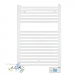 Aquecedor de toalhas elétrico digital com fluido térmico. Aquece o banheiro e seca toalhas. Potência de 500 W.