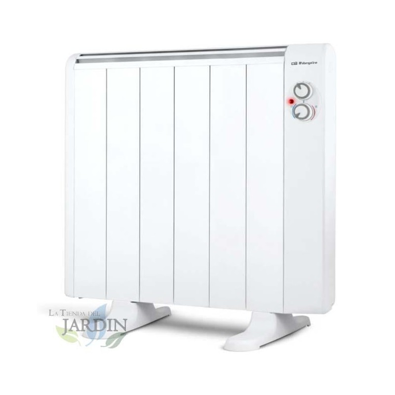 Radiateur Electrique Basse Consommation 6 éléments 1000W Orbegozo, pieds d'appui inclus, télécommande, minuterie